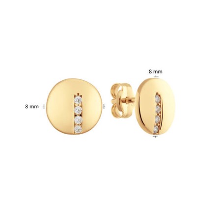 Gouden oorknopjes met zirkonia VBE026