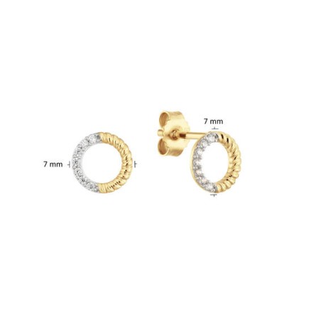 Gouden oorknopjes met zirkonia VBE026