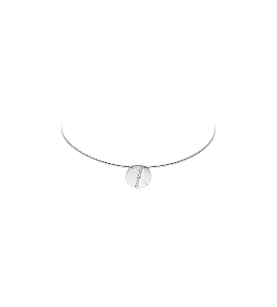 Zilveren hanger mat/glanzend met zirkonia
