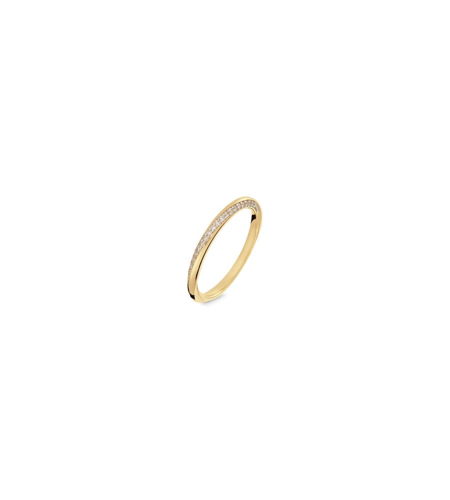 Gouden fantasie ring met zirkonia