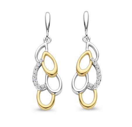 Rosa di Luca zilveren oorhangers met zirkonia 625.004