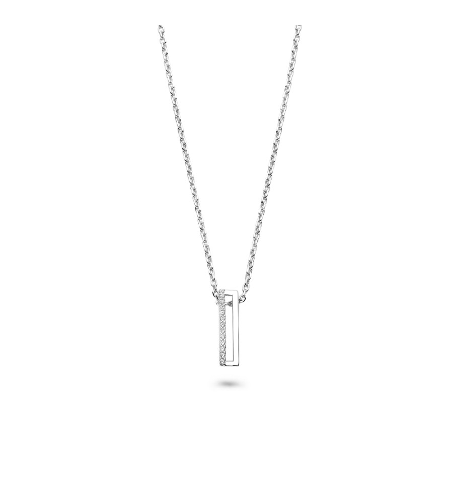 Rosa di Luca zilveren hanger met zirkonia en collier