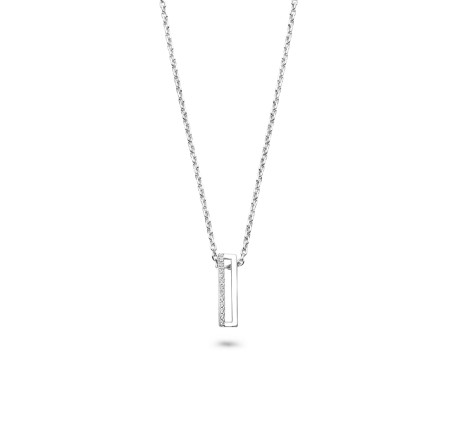 Rosa di Luca zilveren hanger met zirkonia en collier 624.008