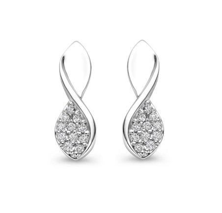 Rosa di Luca zilveren oorknoppen met zirkonia 625.100