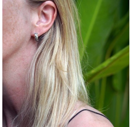 Silk zilveren klapcreolen 678.1