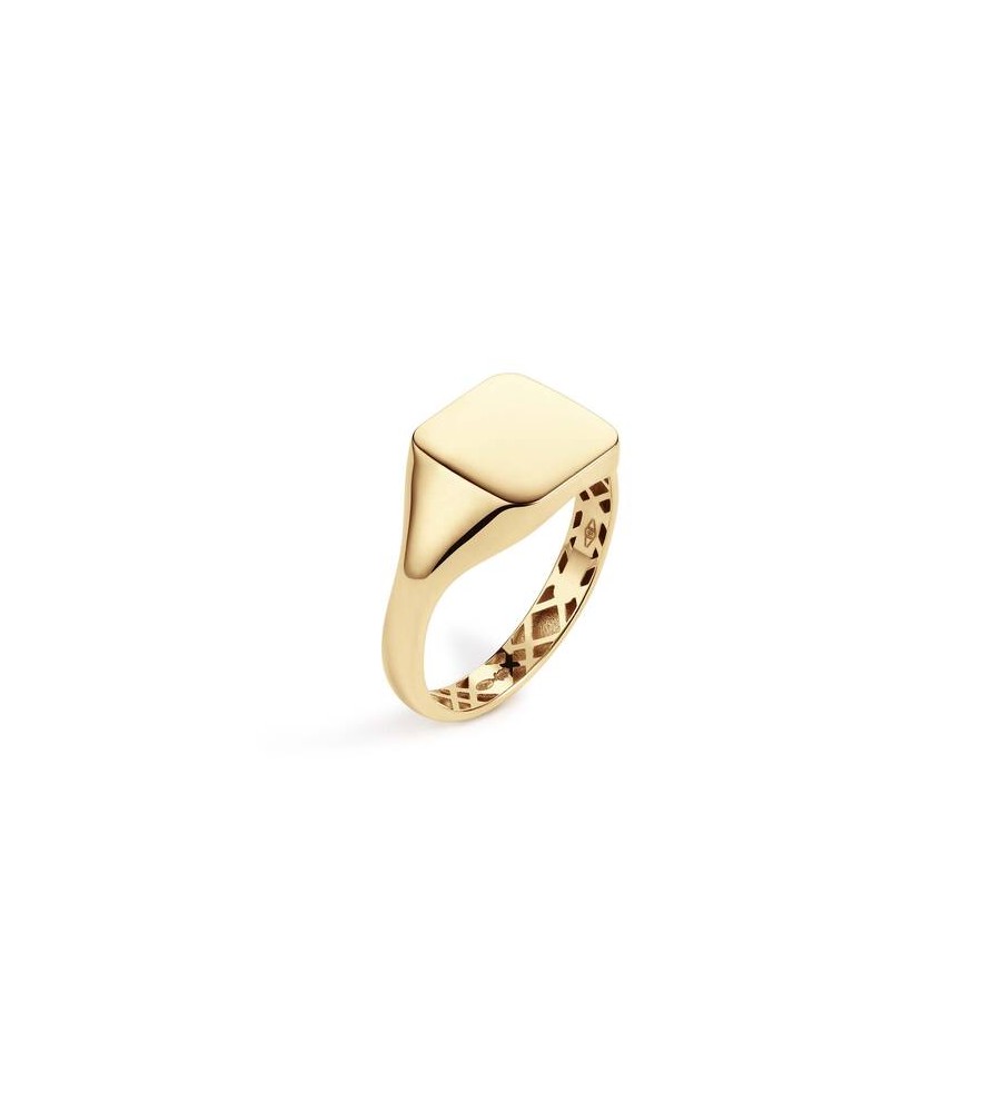Gouden herenring monogram stomphoek