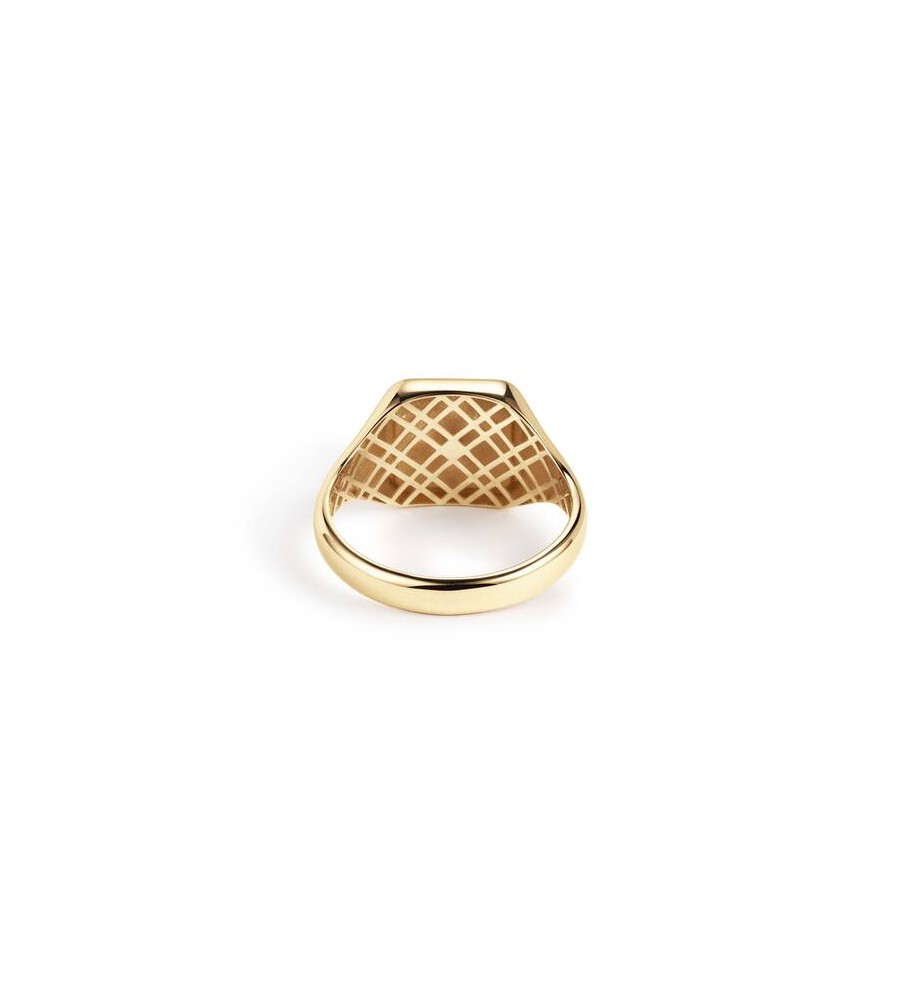 Gouden herenring monogram stomphoek