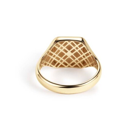 Gouden herenring monogram stomphoek