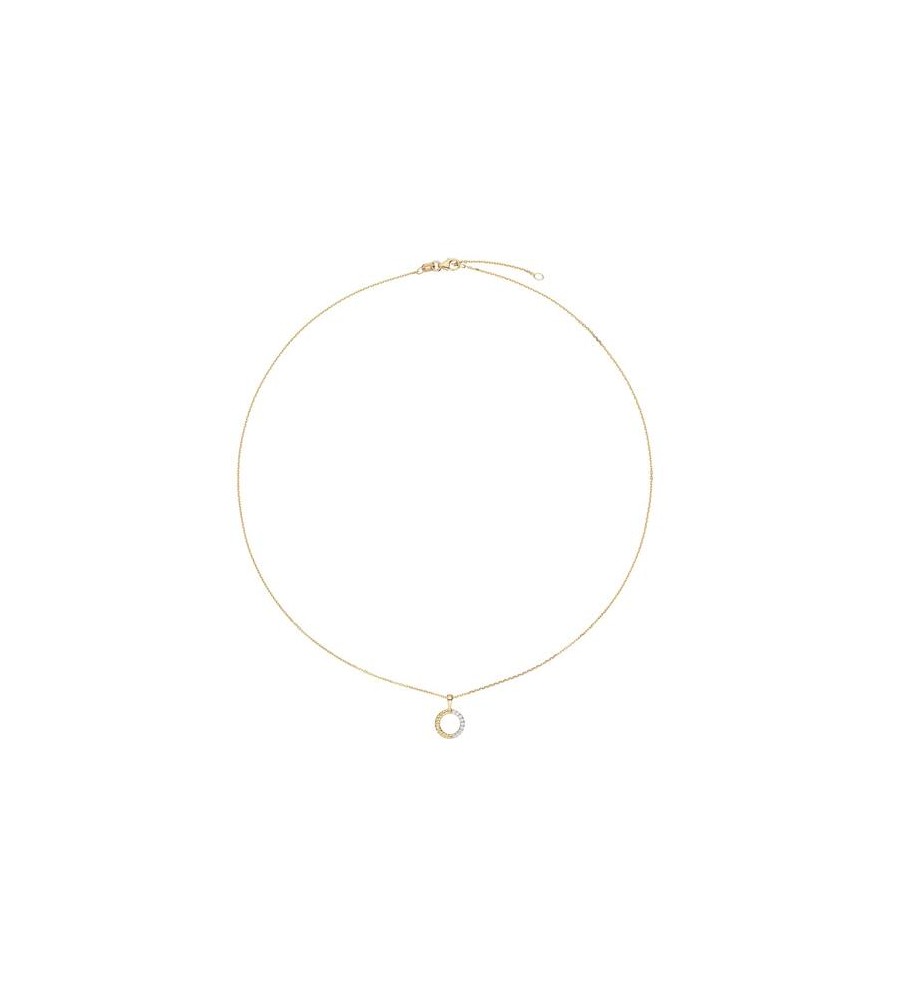 Gouden anker collier met hanger zirkonia
