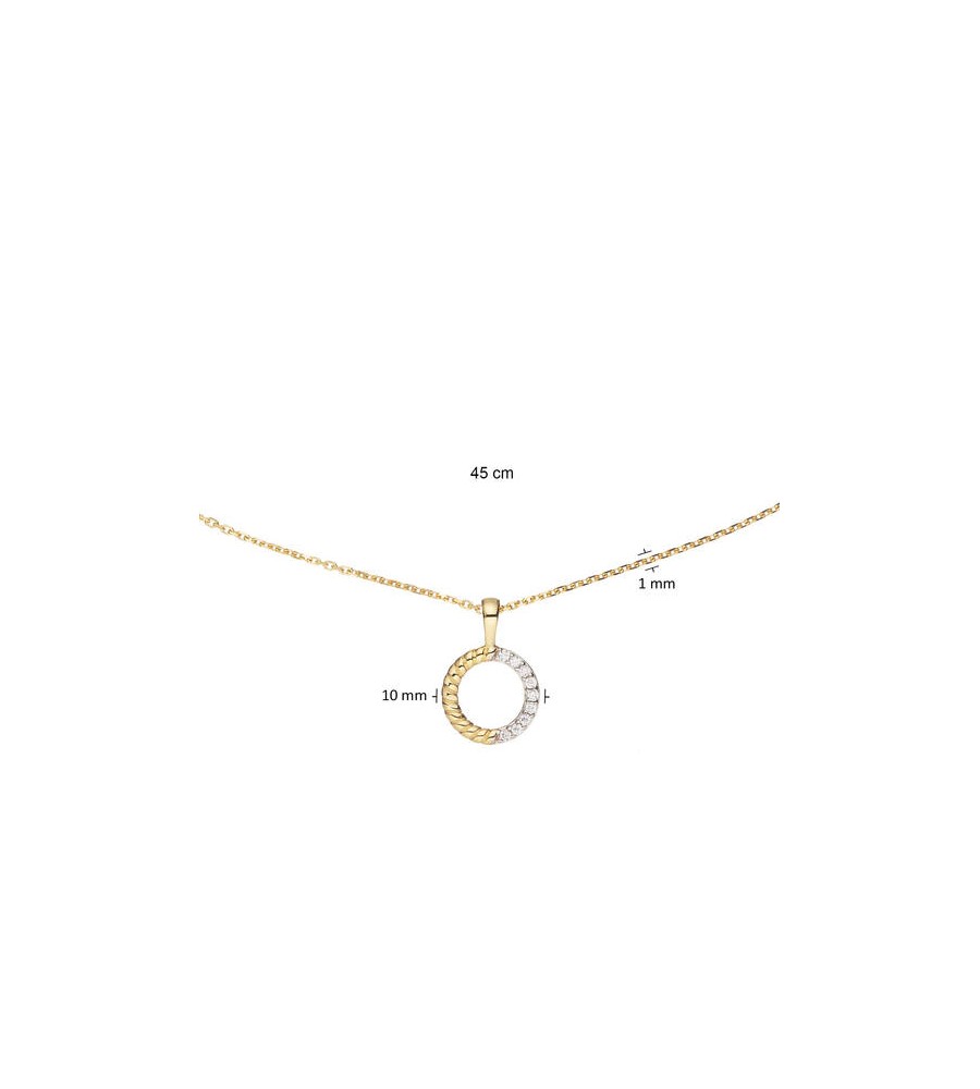 Gouden anker collier met hanger zirkonia