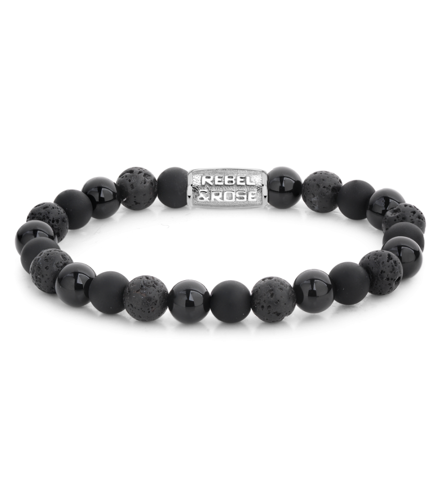 Rebel & Rose armband Black Rocks - Stones Only