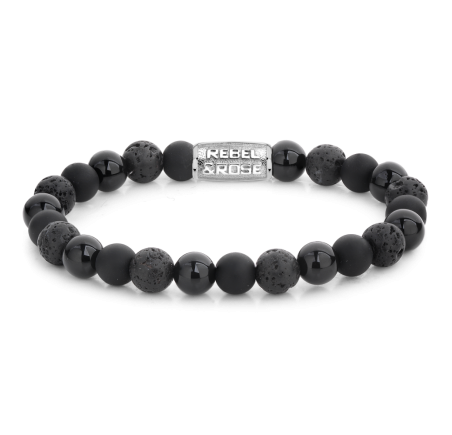 Rebel & Rose armband Black Rocks - Stones Only RR-80041-S