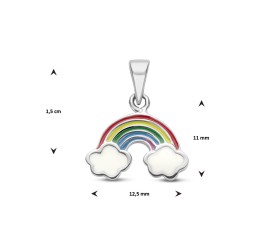 Zilveren hanger regenboog