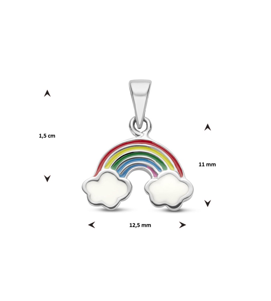 Zilveren hanger regenboog