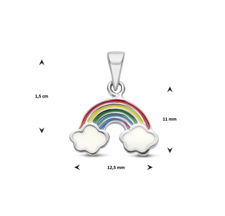 Zilveren hanger regenboog