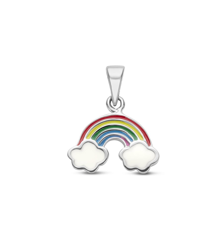 Zilveren hanger regenboog