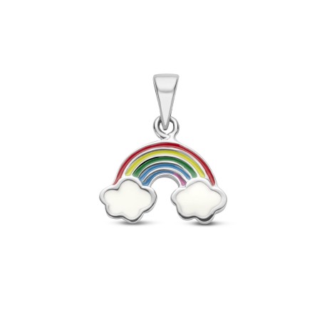 Zilveren hanger regenboog