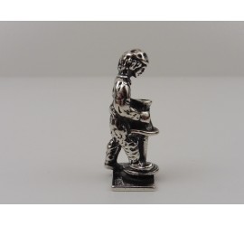 Zilveren miniatuur pottenbakker