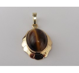 Gouden hanger met tijgeroog