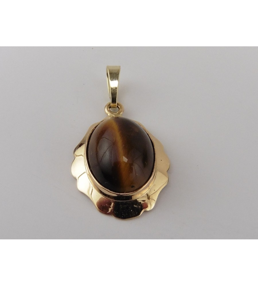 Gouden hanger met tijgeroog