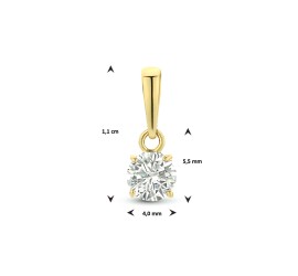 Gouden hanger solitair met zirkonia 40.24390