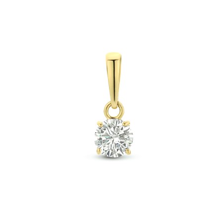 Gouden hanger solitair met zirkonia 40.24390