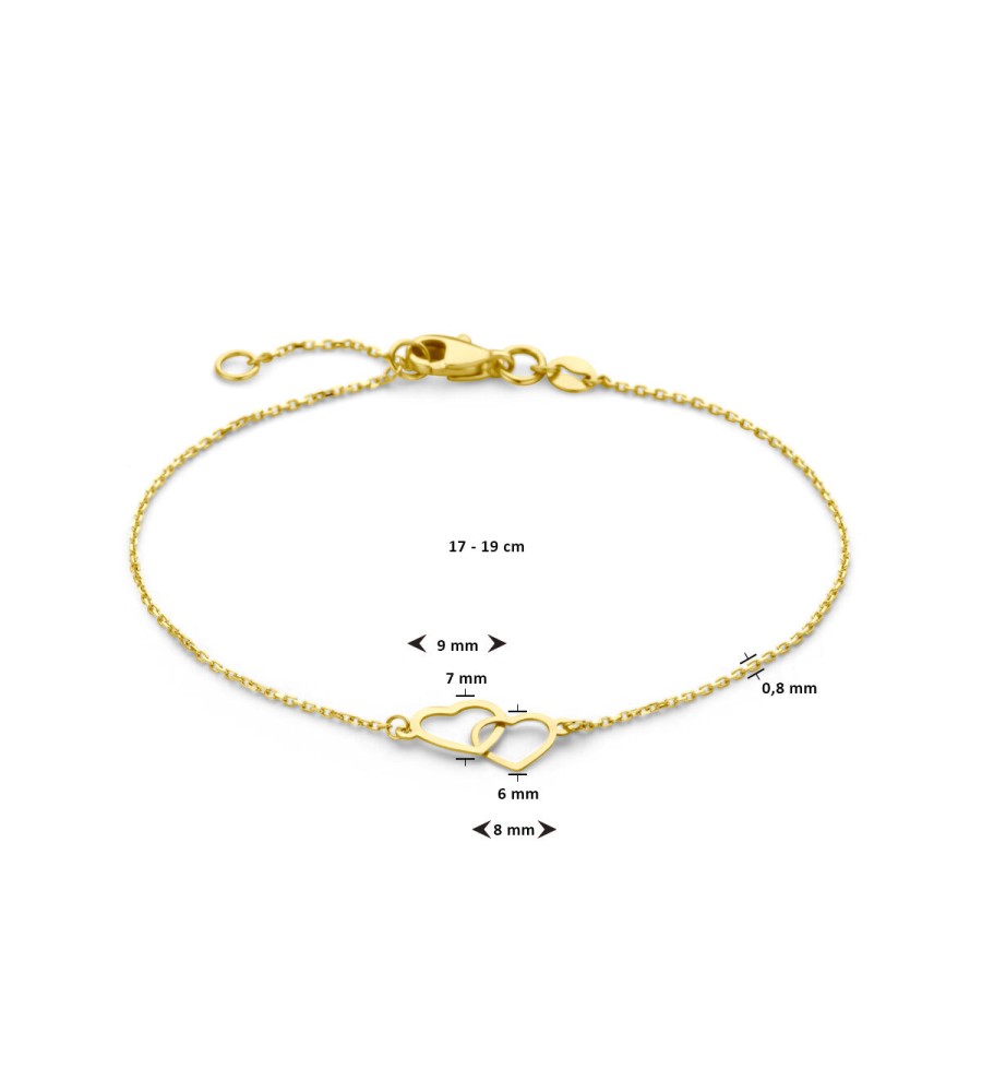 Gouden armband hartjes