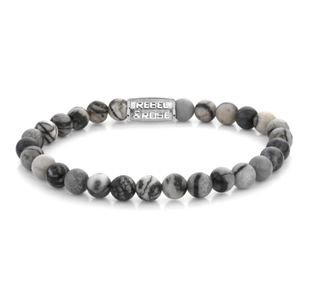 Rebel & Rose armband Stones Only - Black Wolf  RR-60140-S