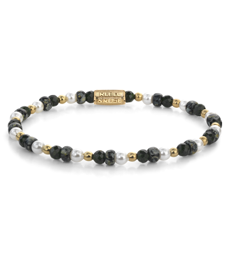 Rebel & Rose armband Stones Only - Green Glam Rocks Party