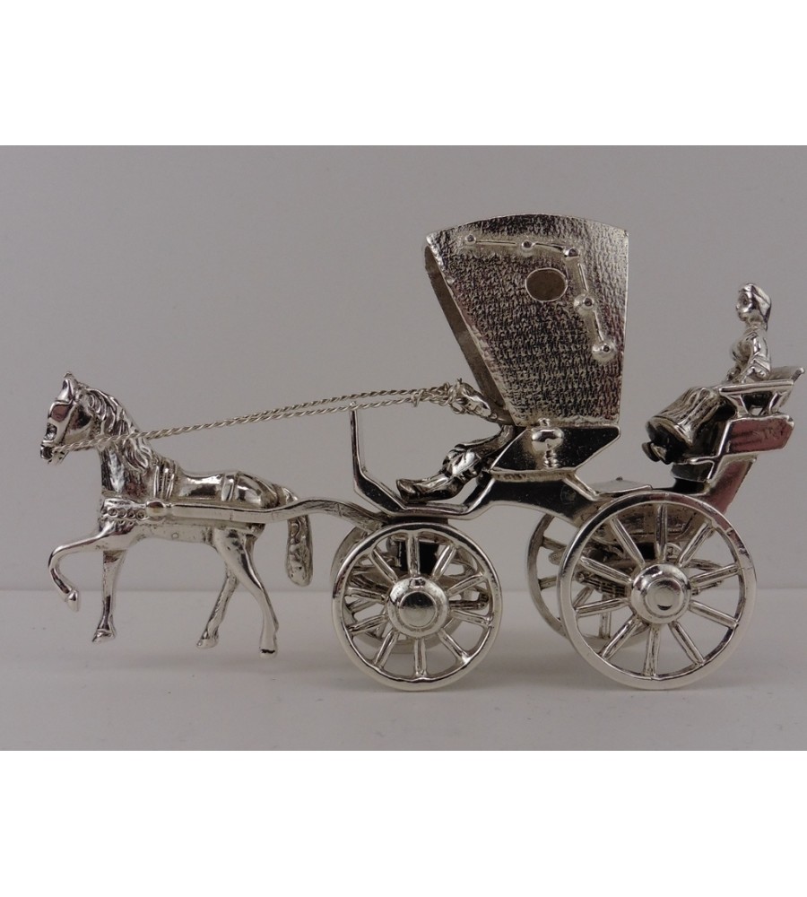 Zilveren miniatuur Koets