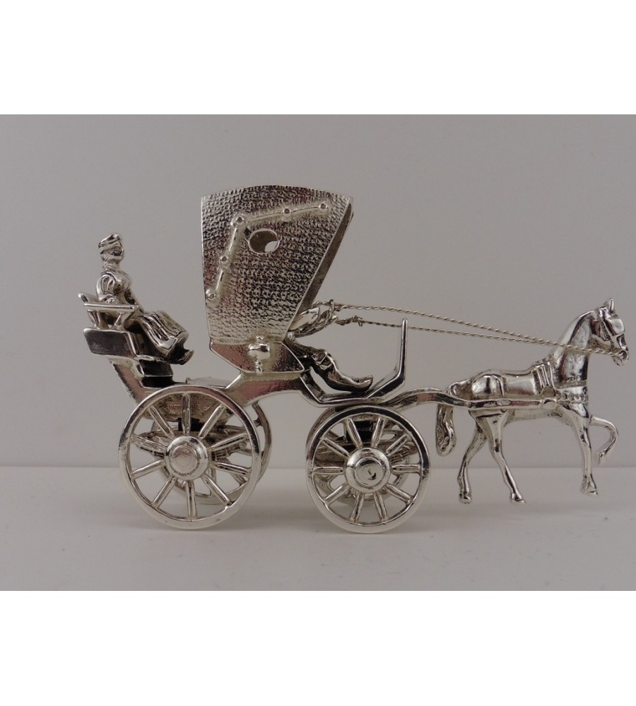 Zilveren miniatuur Koets