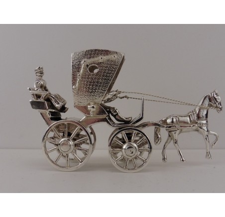 Zilveren miniatuur Koets