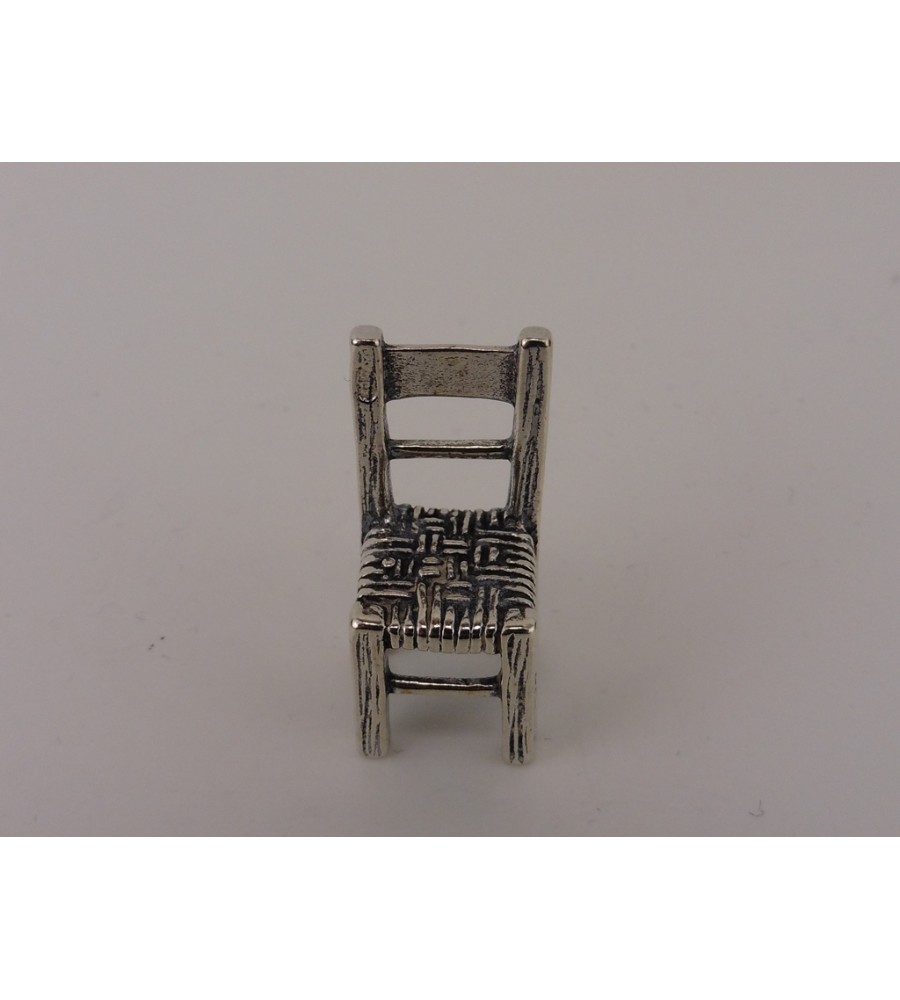 Zilveren miniatuur stoel