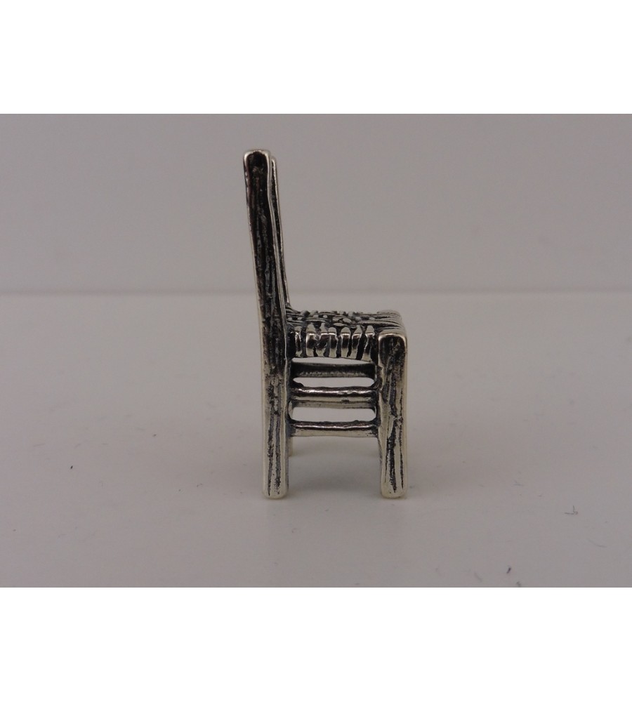 Zilveren miniatuur stoel