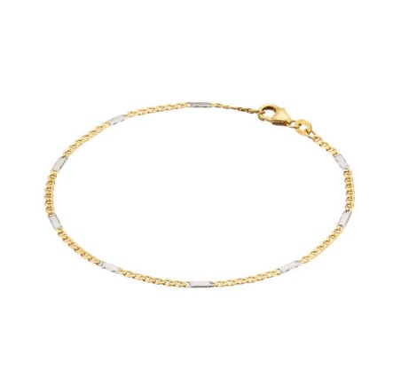 Gouden armband fantasie bicolor