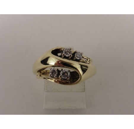 Gouden damesring met briljant