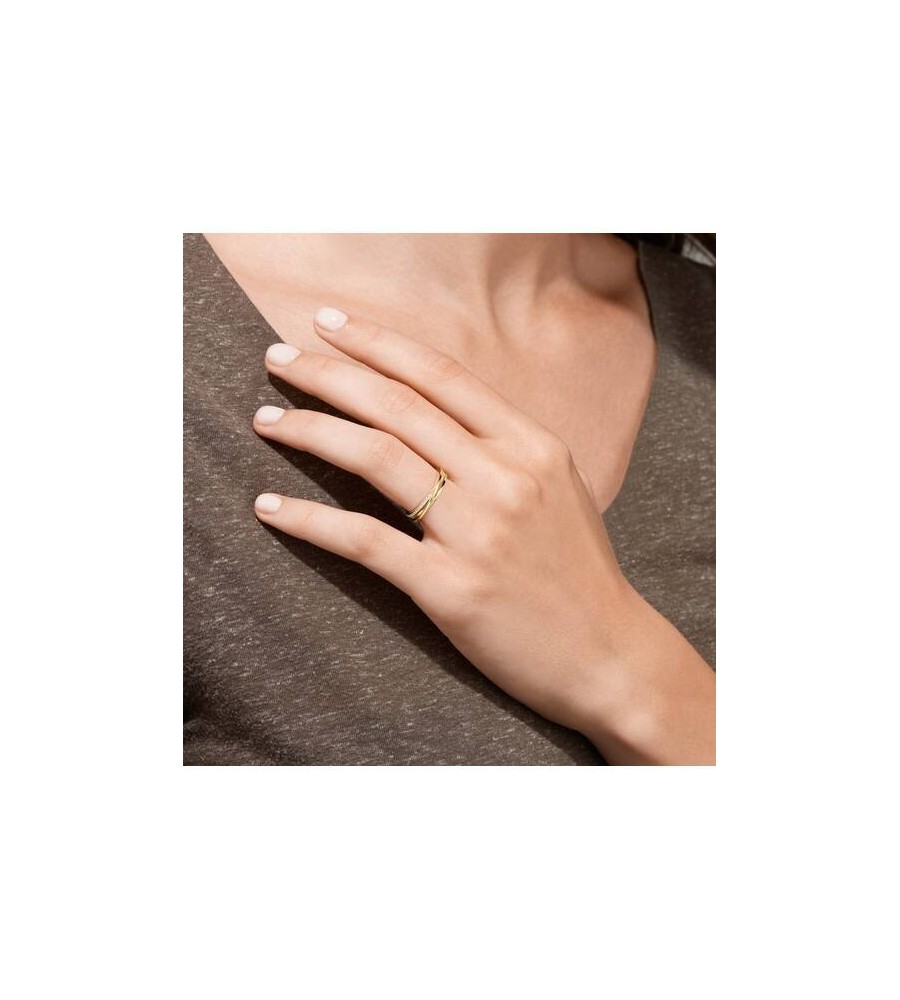 Gouden damesring met zirkonia
