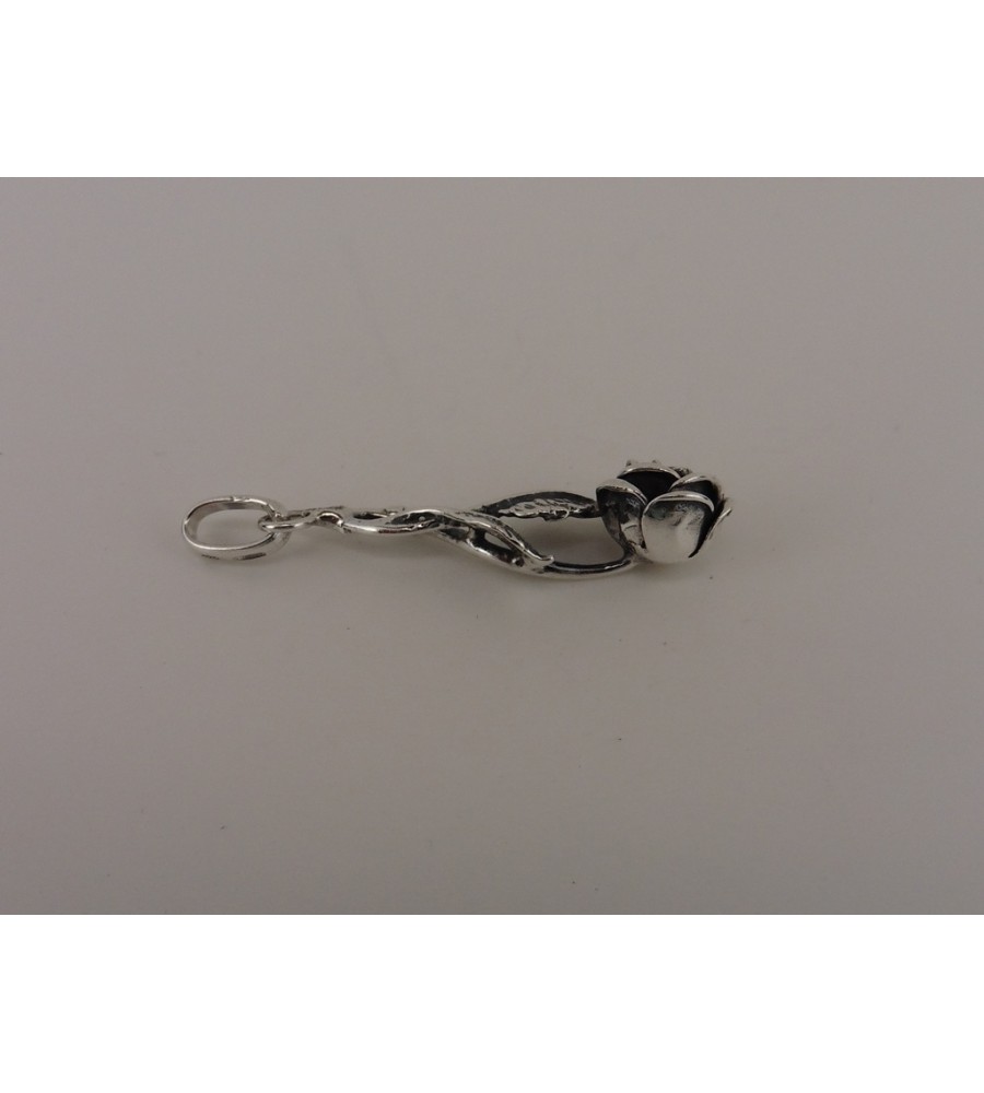 Zilveren roos hanger