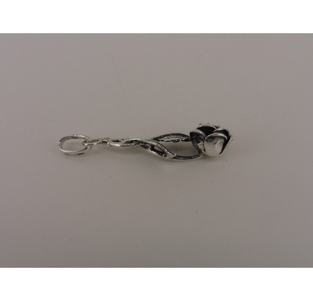 Zilveren roos hanger