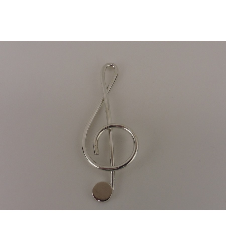 Zilveren hanger Muzieksleutel