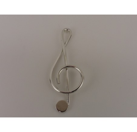 Zilveren hanger Muzieksleutel