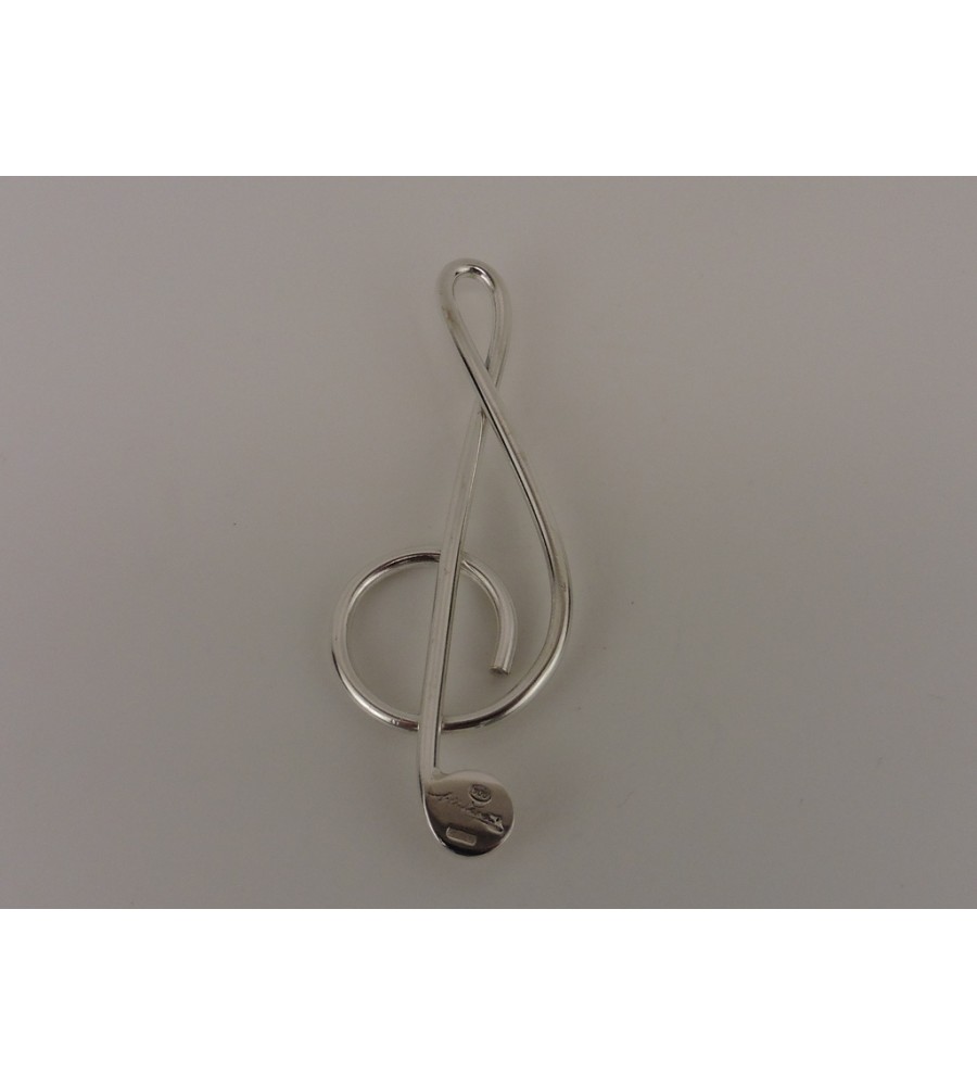 Zilveren hanger Muzieksleutel