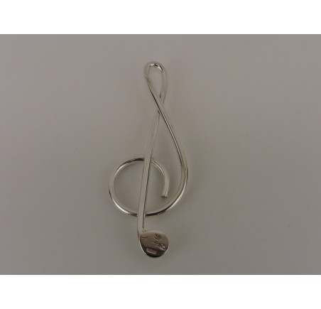 Zilveren hanger Muzieksleutel
