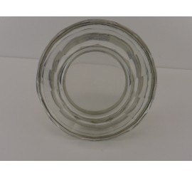 Glazen lekbakje met zilveren rand