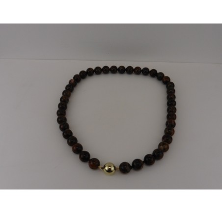 Jaspis collier met gouden slot