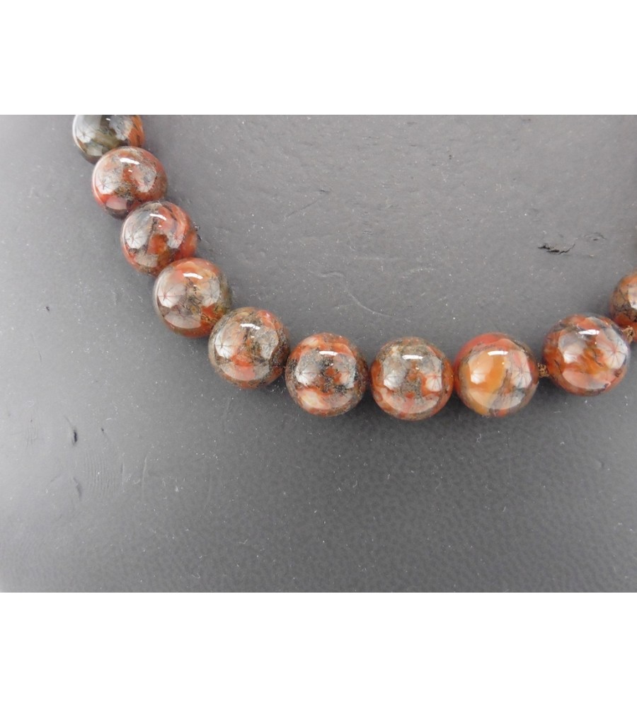 Jaspis collier met gouden slot