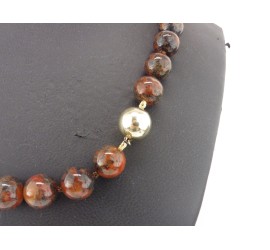 Jaspis collier met gouden slot