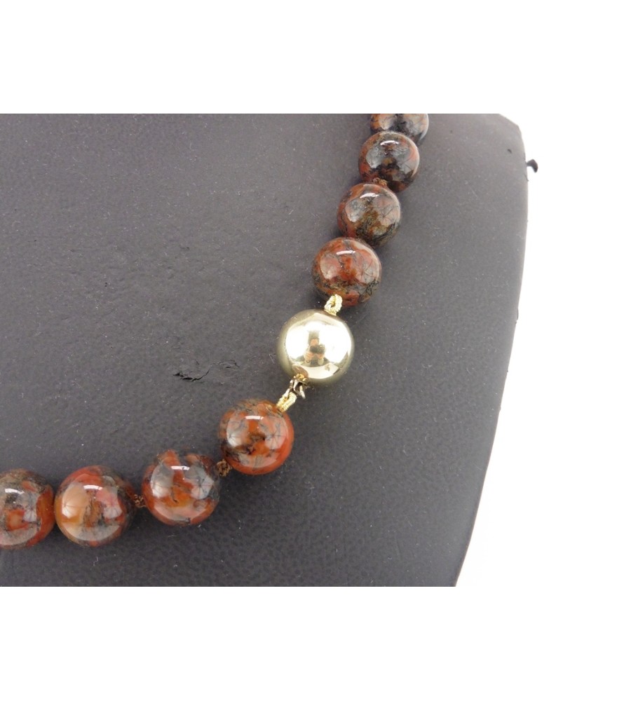 Jaspis collier met gouden slot