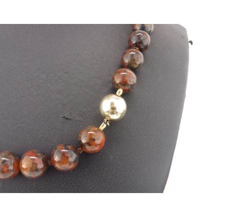 Jaspis collier met gouden slot