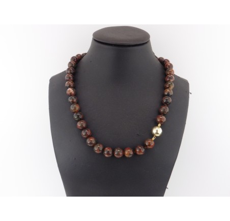 Jaspis collier met gouden slot